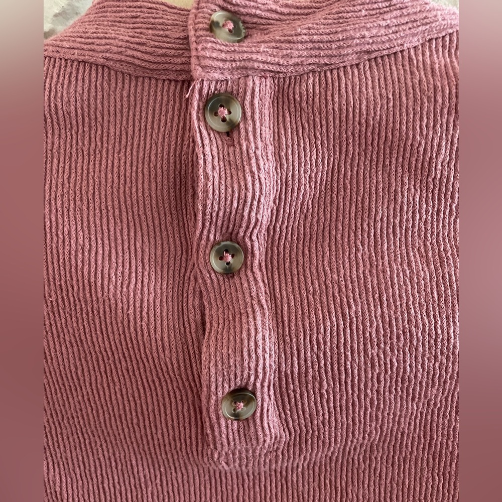 Texture & Thread Button-Back Mockneck Top - image 4